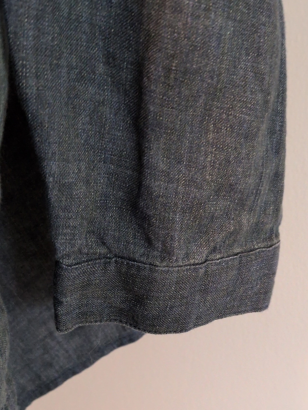 Eileen Fisher Washed Organic Linen Delave Classic Collar Shirt L - Picture 14 of 16